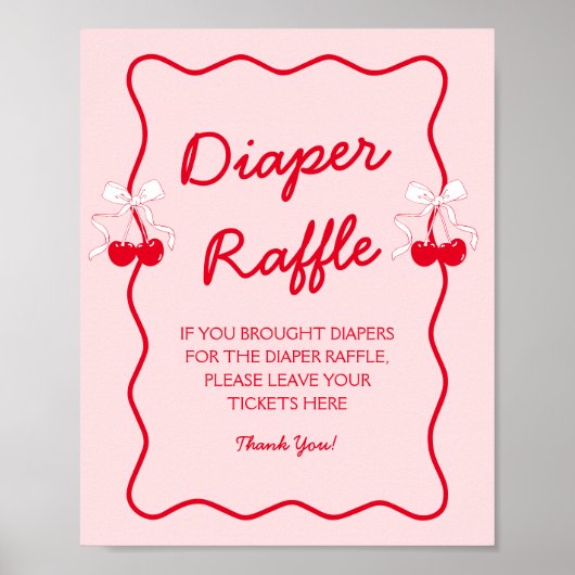 Kirsch-Baby-Shower-Windel-Raffle Poster (Vorne)