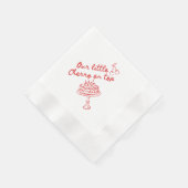 Kirsch-Babyshower, sie ist unsere Kirsche auf dem Serviette (Ecke)