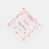 Kirsch-Bow-Baby-Party Serviette (Ecke)