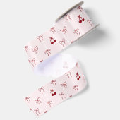 Kirsch-Bow-Coquette-Rosa-Geschenk Süßes Muster Satinband (Rückseite)