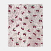 Kirsch-Crochet-Decke Illustration – Pastellrosa Fleecedecke (Vorderseite)