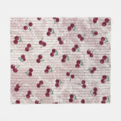 Kirsch-Crochet-Decke Illustration – Pastellrosa Fleecedecke (Vorderseite (Horizontal))