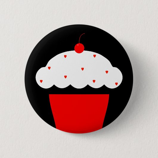 Kirsch-Cupcake Button (Vorderseite)