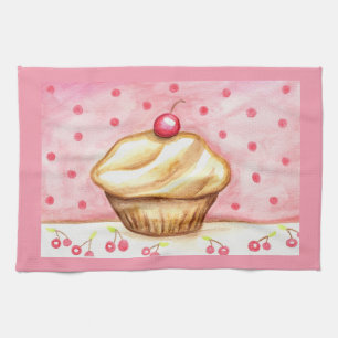 Kirsch Cupcake Küchentuch
