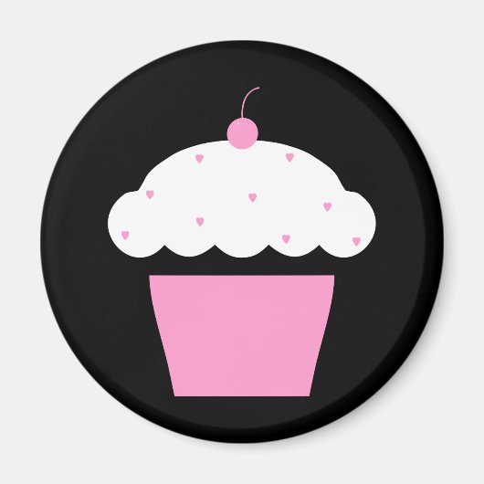Kirsch-Cupcake Magnet (Vorne)