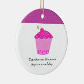 Kirsch-Cupcake mit Sprüchen Keramikornament (Rechts)