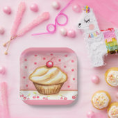 Kirsch Cupcake Papierplatten Pappteller (Party)