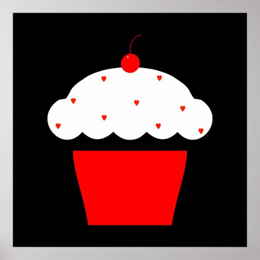 Kirsch-Cupcake Poster (Vorne)