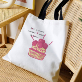 Kirsch-Cupcake-Valentinstag – Handgezeichnetes Des Tasche