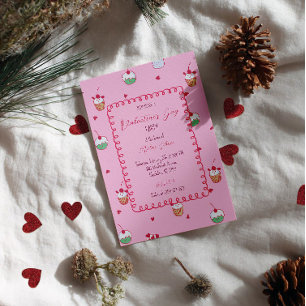 Kirsch-Cupcakes & Love Hearts – Valentins-Dessert Einladung