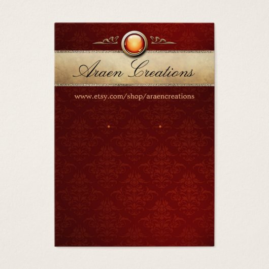 Kirsch-Damask-Muster-Ohrhänger-Displaykarte (Vorderseite)