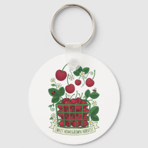 Kirsch Frucht Essen Prunus Süße Korb Schlüsselanhänger