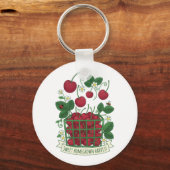 Kirsch Frucht Essen Prunus Süße Korb Schlüsselanhänger (Vorderseite)