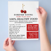 Kirsch Frucht, Gesundheitsnahrungsgeschäft Werbung Flyer (Hand)