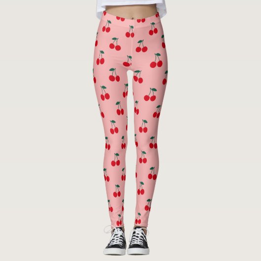 Kirsch Frucht Muster Leggings (Vorderseite)