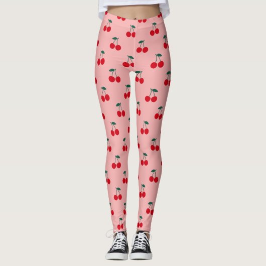 Kirsch Frucht Muster Leggings (Vorderseite)