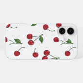 Kirsch Frucht Wiederholungsmuster Design iPhone 16 Hülle (Rückseite (Horizontal))
