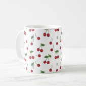 Kirsch Frucht Wiederholungsmuster Design Kaffeetasse (Vorderseite Links)