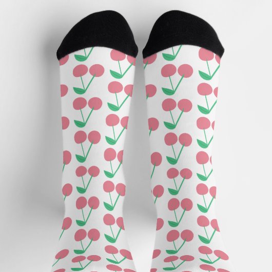 Kirsch Fruchtmarkt Muster Socken (Oben)