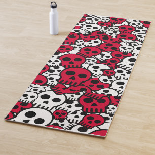 Kirsch-Gothic-Totenkopf-Musterdruck Yogamatte