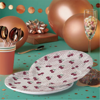 Kirsch-Häkel-Wurf-Kissenbezug – Pastellrosa Pappteller