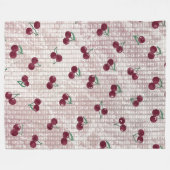Kirsch-Häkeldecke-Illustration – Pastellrosa Fleecedecke (Vorderseite (Horizontal))