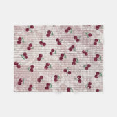 Kirsch-Häkeldecke-Illustration – Pastellrosa Fleecedecke (Vorderseite (Horizontal))