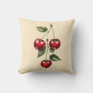 Kirsch-Illustration Wurfkissen im Vintage-Stil Kissen