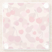 Kirsch-Kunst-Pink-Quadrat-Glas-Unterlage Glasuntersetzer (Rückseite)