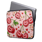 Kirsch-Kuss-Laptop-Hülle Laptopschutzhülle (Vorderseite Links)