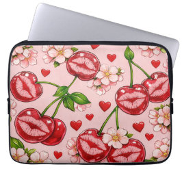 Kirsch-Kuss-Laptop-Hülle Laptopschutzhülle
