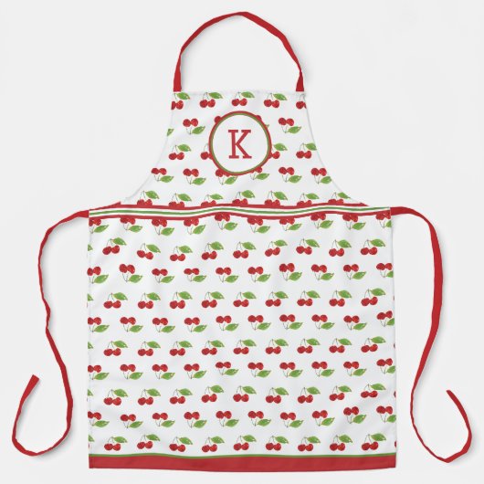 Kirsch-Monogramm Schürze (Vorderseite)