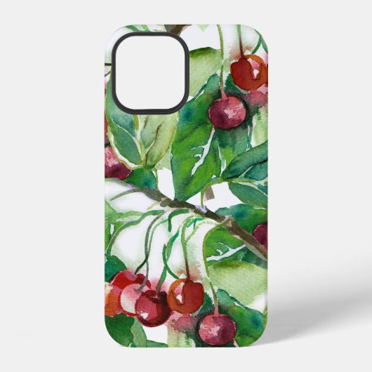 Kirsch nahtloses Muster iPhone Hülle (Rückseite)