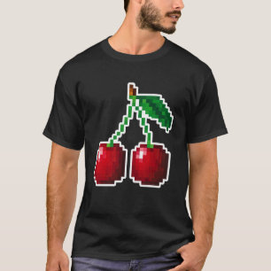 Kirsch Pixel-Art 80er Videospiel Kostüm Weihnachte T-Shirt
