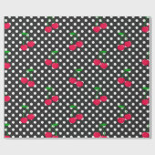 Kirsch-Polka-Punkt-Muster Geschenkpapier (Flach)