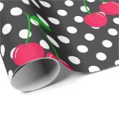 Kirsch-Polka-Punkt-Muster Geschenkpapier (Rolleneckpunkt)