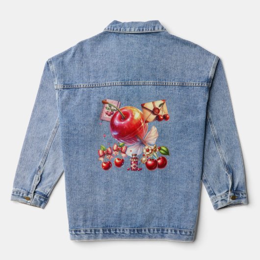 Kirsch-Pop Jeansjacke (Rückseite)