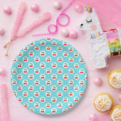 Kirsch-Punktmuster – Retro-Frucht-Geschenk & Deko Pappteller (Party)