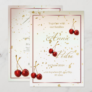 Kirsch-Saison-Hochzeitseinladung Einladung