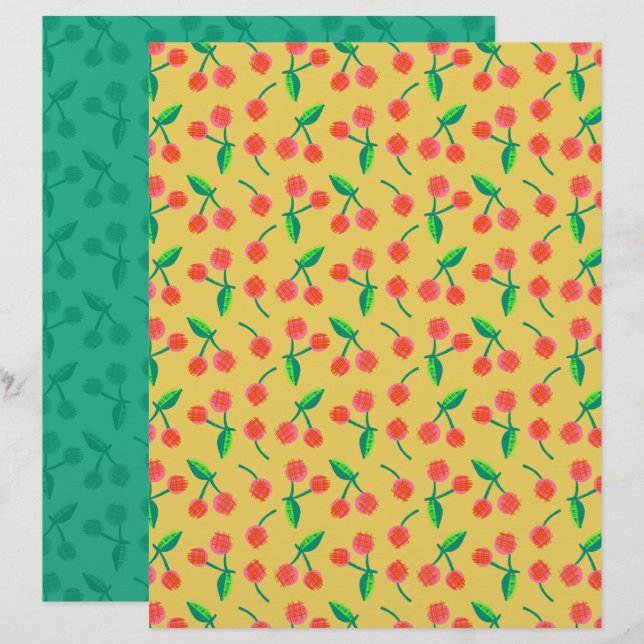 Kirsch-Schabblonenpapier (Vorne/Hinten)