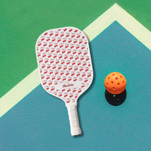 Kirsch-Schleife rosa Name Pickleball Schläger