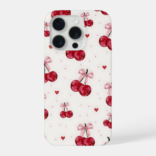 Kirsch-Schleifen-Handyhülle iPhone 15 Pro Hülle