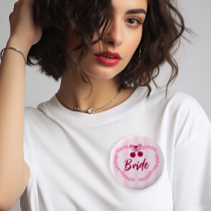 Kirsch-Themen-Junggesellinnen-Abschied Braut Button