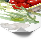 Kirsch-Tomaten-Garten-Gemüse-Aquarell Poster (Ecke)
