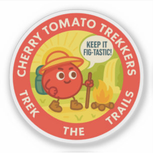 Kirsch-Tomaten-Wanderer wandern auf den Trails Aufkleber