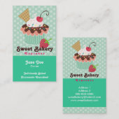 Kirsch-u. Minzen-Kuchen-Visitenkarten Visitenkarte (Vorne/Hinten)