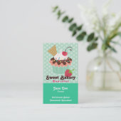 Kirsch-u. Minzen-Kuchen-Visitenkarten Visitenkarte (Stehend Vorderseite)