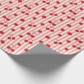 Kirschbandstreifen Geschenkpapier (Ecke)