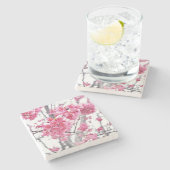 Kirschbaum in Blüte Steinuntersetzer (Seitenansicht)