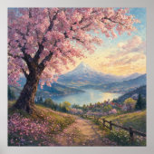 Kirschbaum - Malerei im impressionistischen Stil Poster (Vorne)